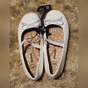 Wonder Nation White Flats with Bow